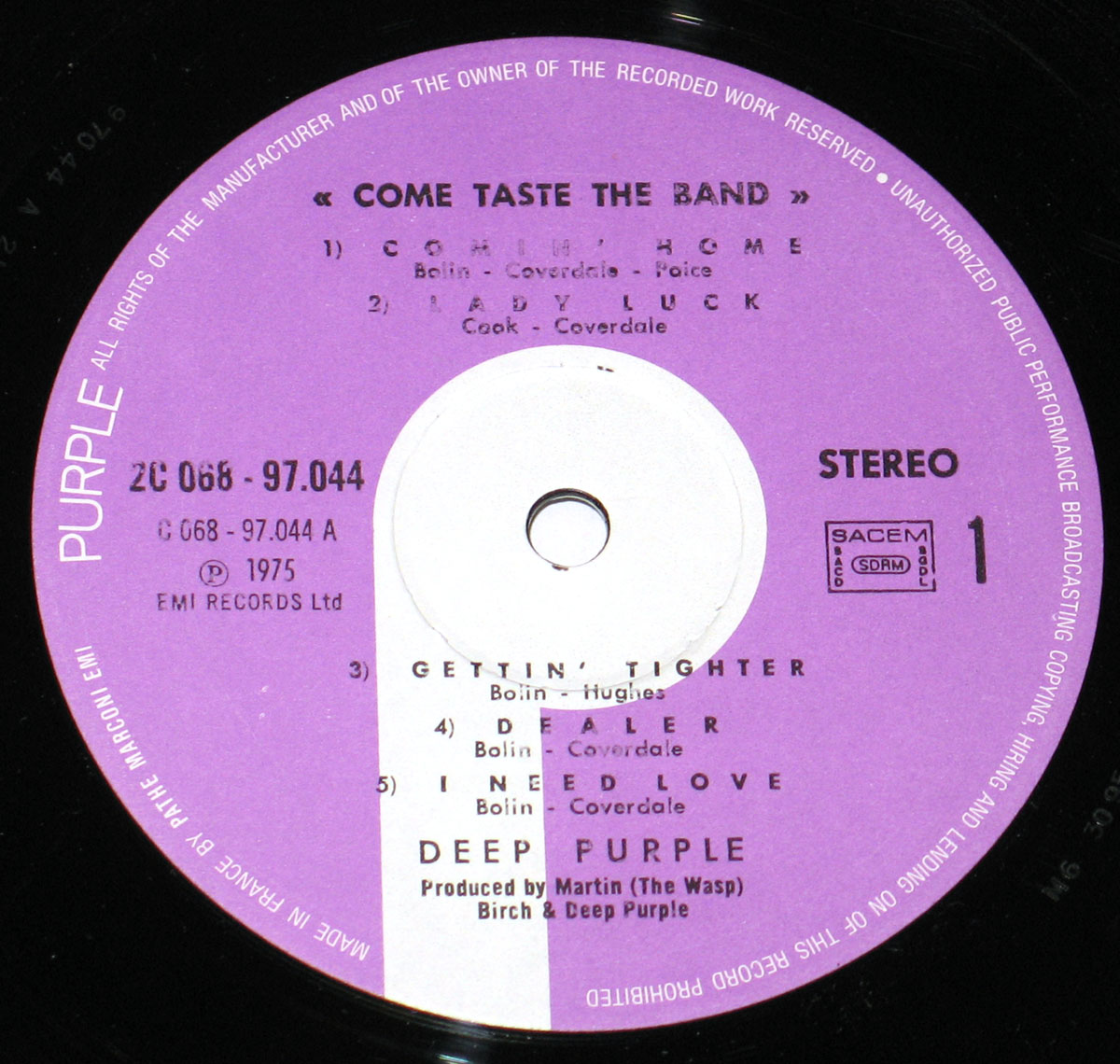 High Resolution #5 Photo DEEP PURPLE Come Taste The Band France 
